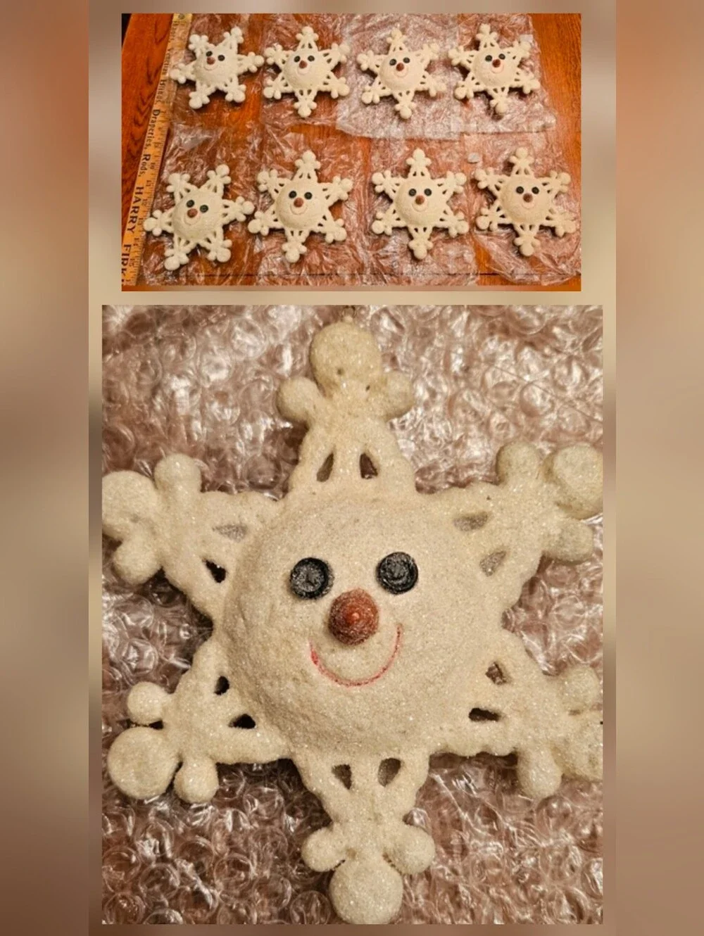 NEW SNOWMAN SNOWFLAKE Ornaments - Set of 8! 6